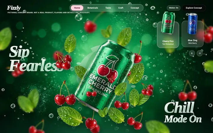Fizzly on a desktop screen