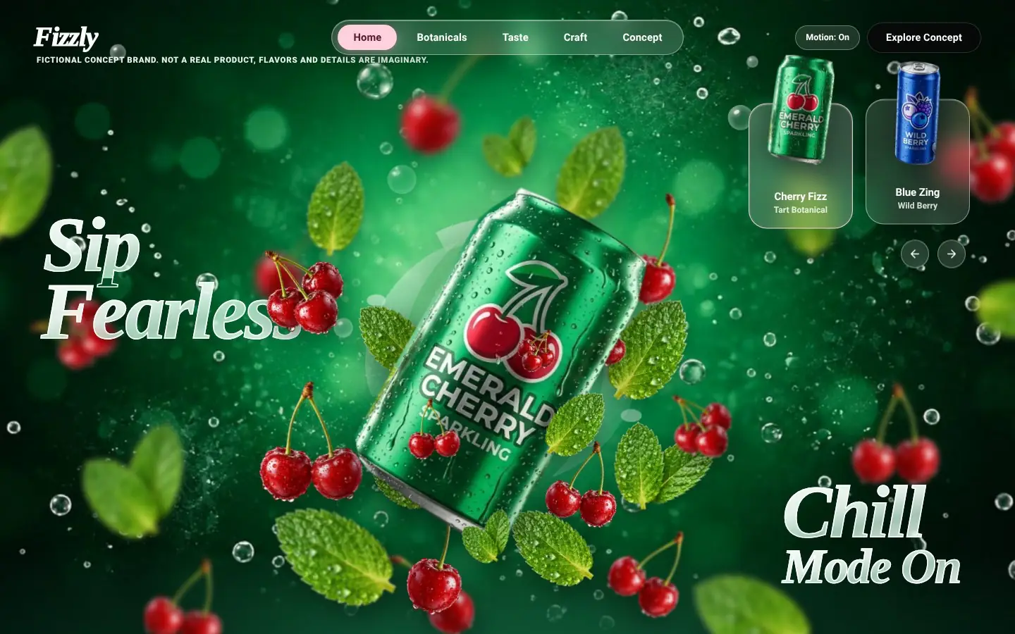 Fizzly homepage on a desktop screen