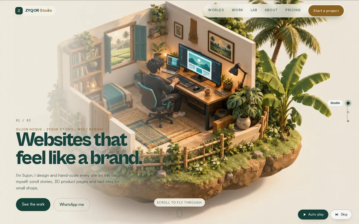Zyqor Studio portfolio, version 3