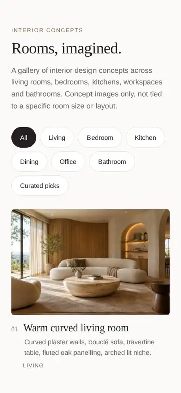 Interior Concept Gallery on a phone