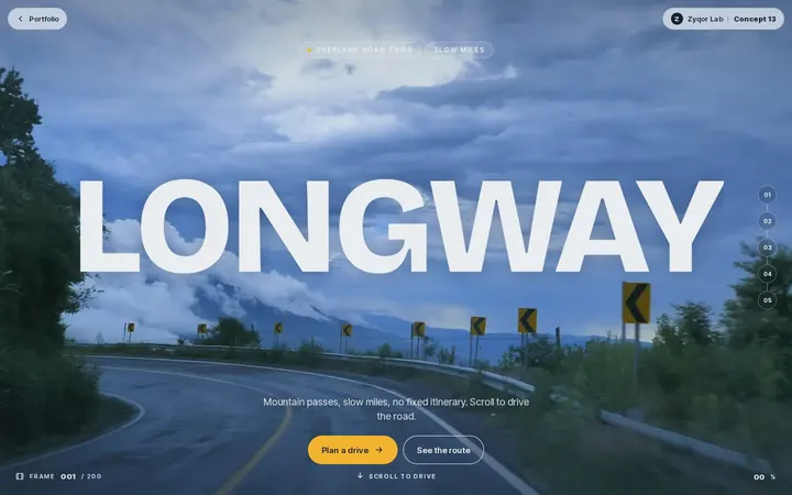 Longway concept, first screen