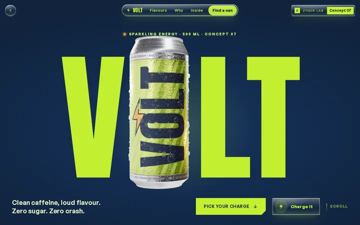 VOLT concept, first screen