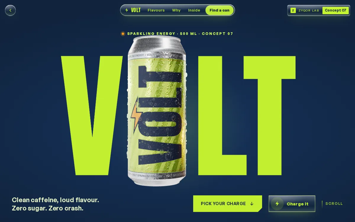 VOLT concept, first screen