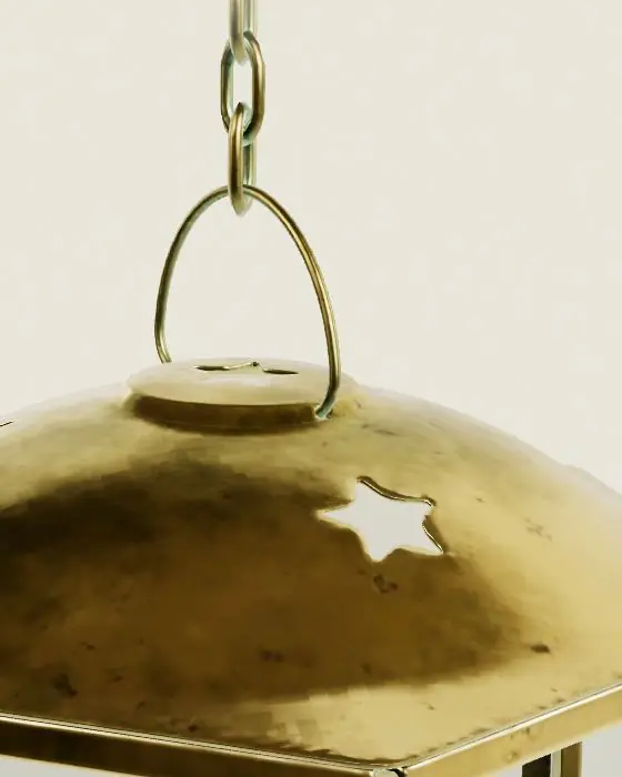 Close render of the cap, with a star-shaped vent and the hanging ring.